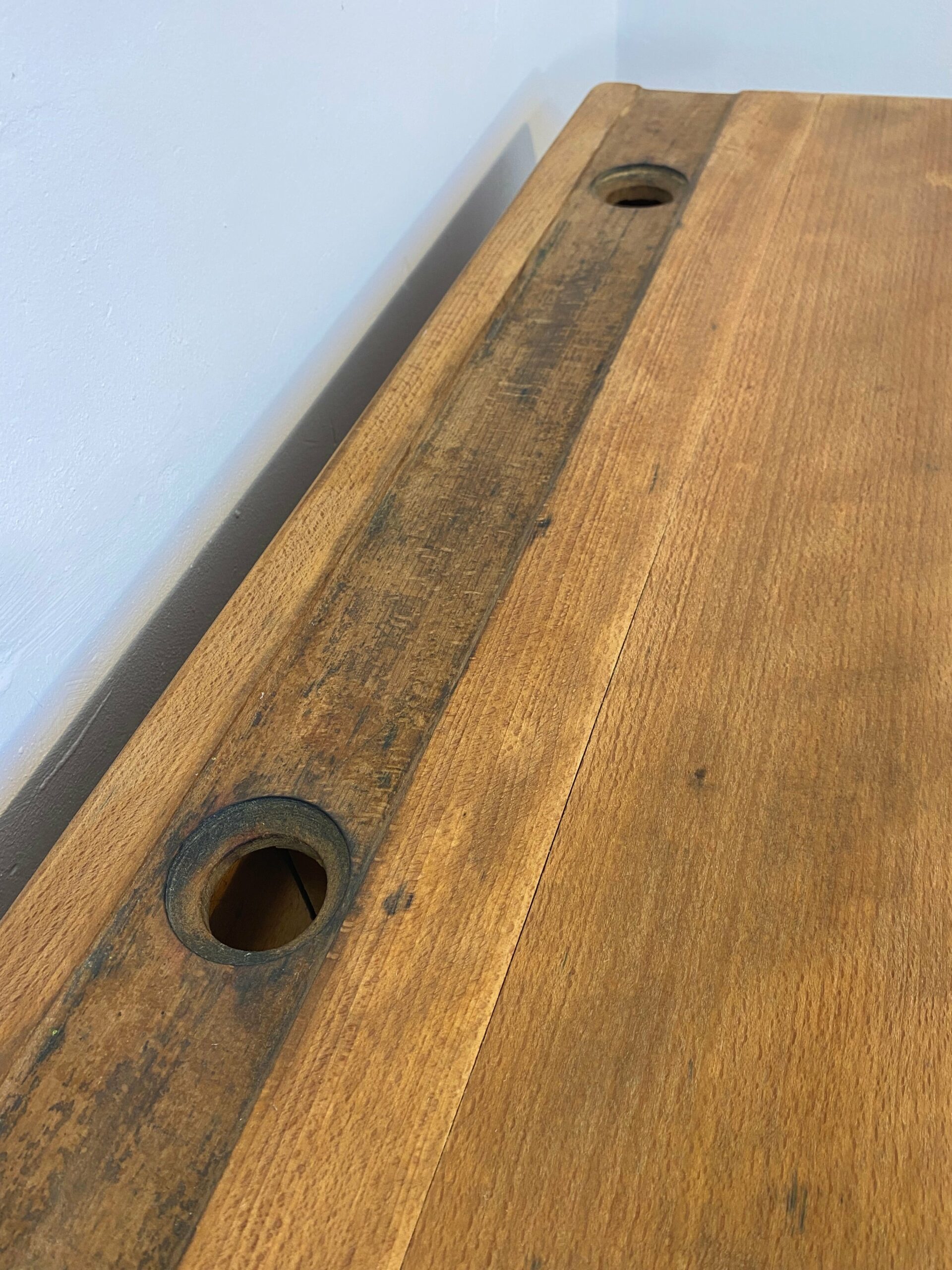 Vintage French School Desk by Delagrave – Wood & Metal Bench, Patina - Image 8