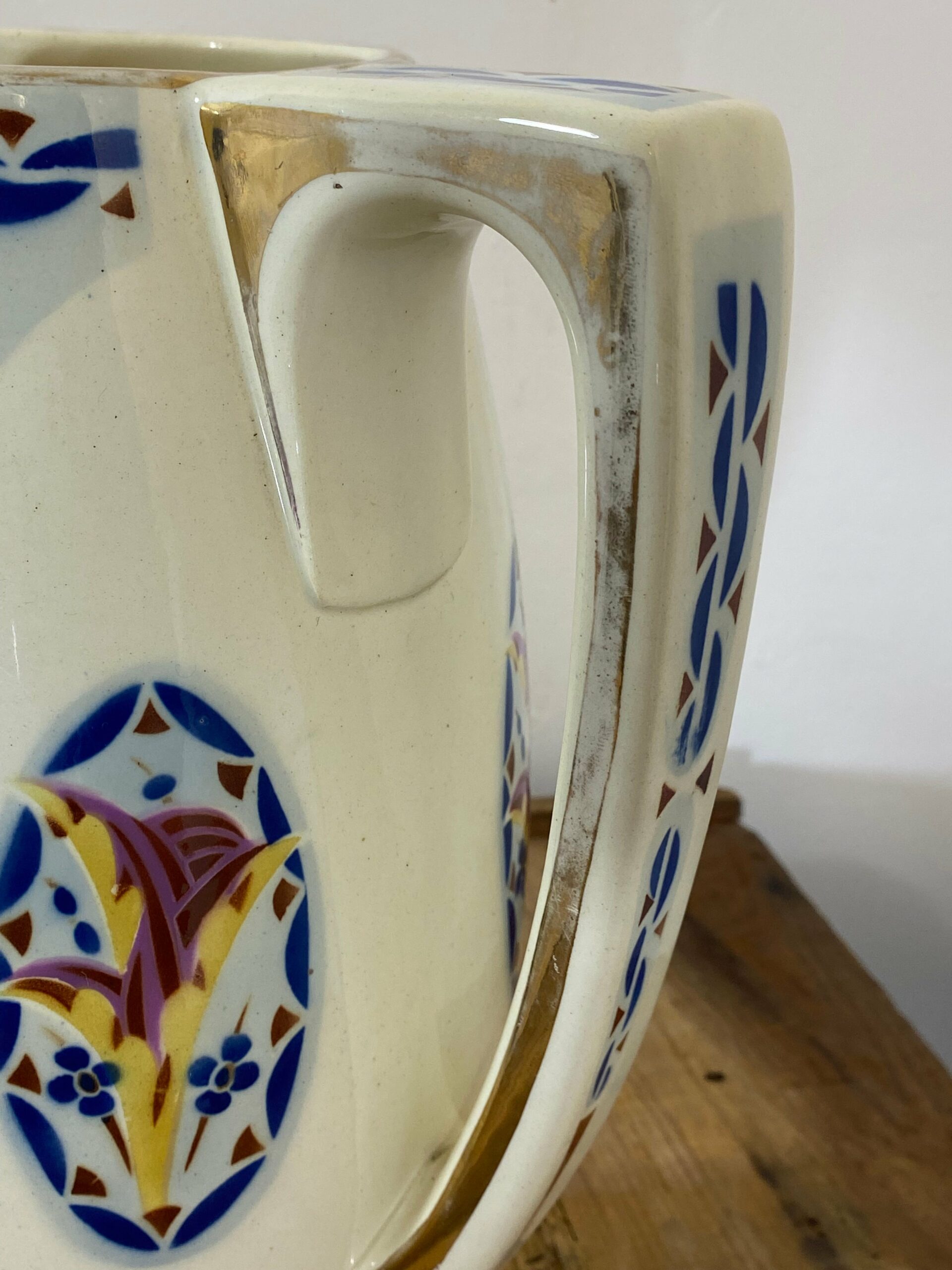 Vintage French Saint-Amand Art Deco Pitcher & Basin – Hand-Painted Floral - Image 6