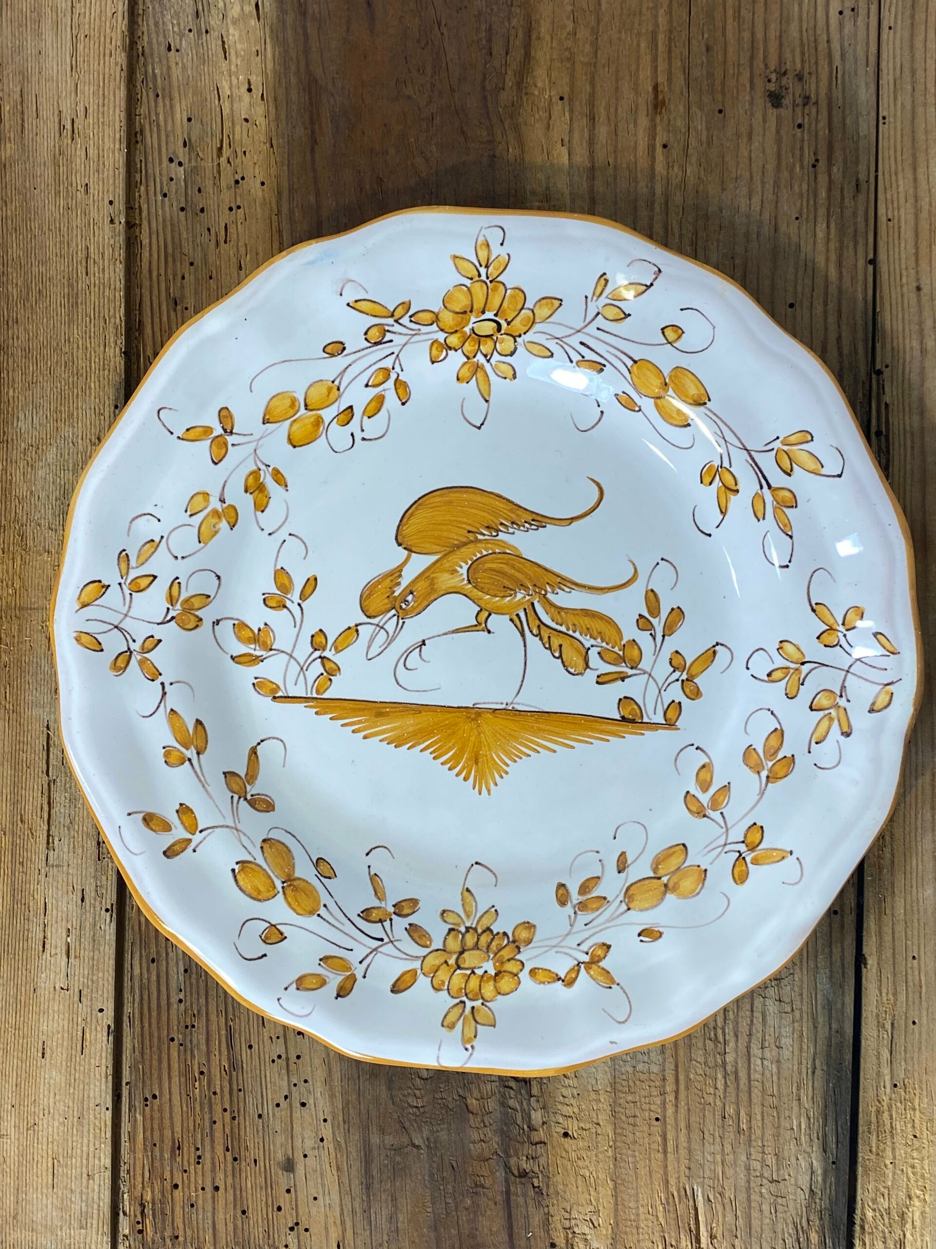 Vintage French Faience Plate Set – Moustiers Hand-Painted Pottery - Image 4