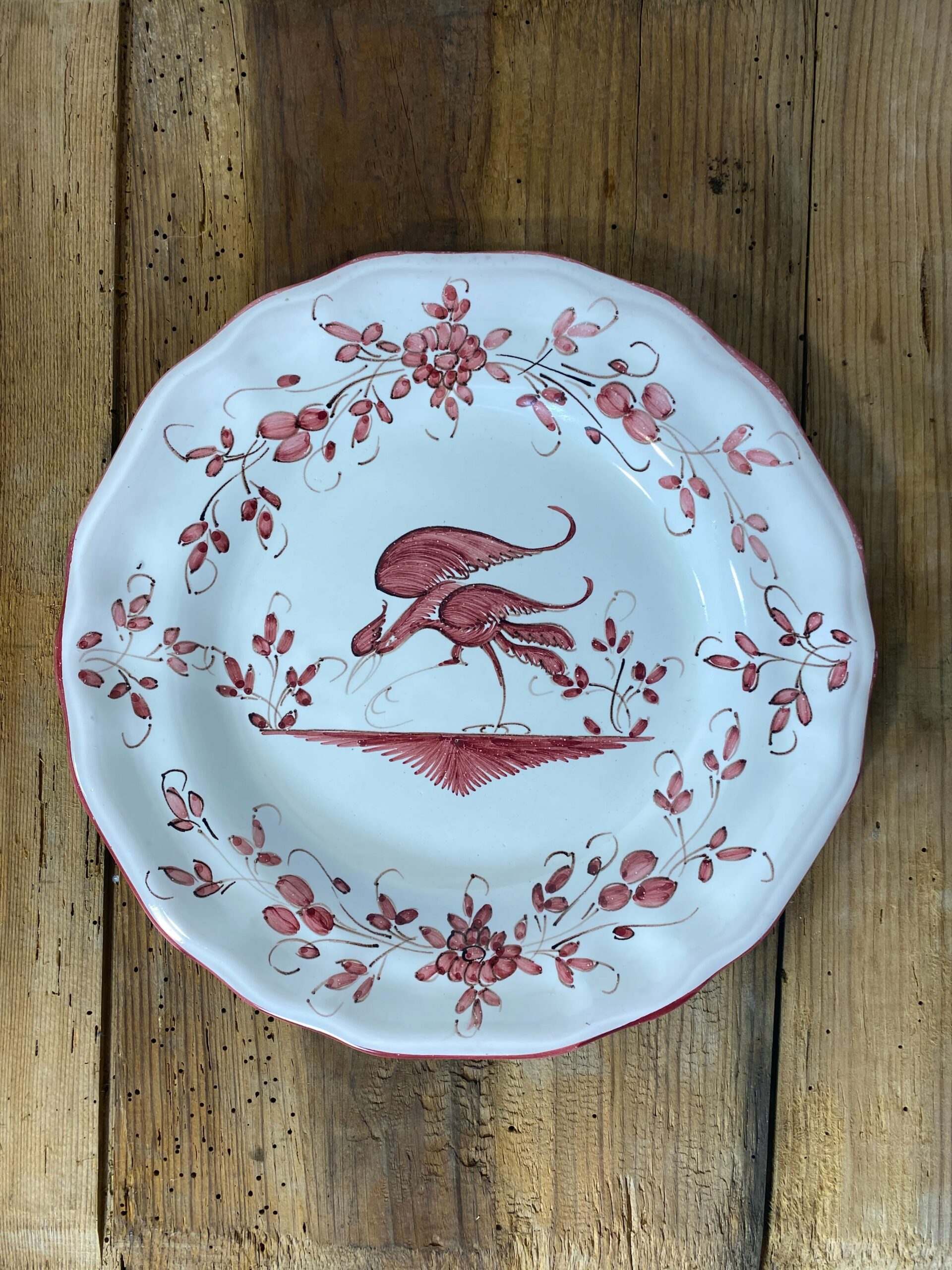 Vintage French Faience Plate Set – Moustiers Hand-Painted Pottery - Image 6