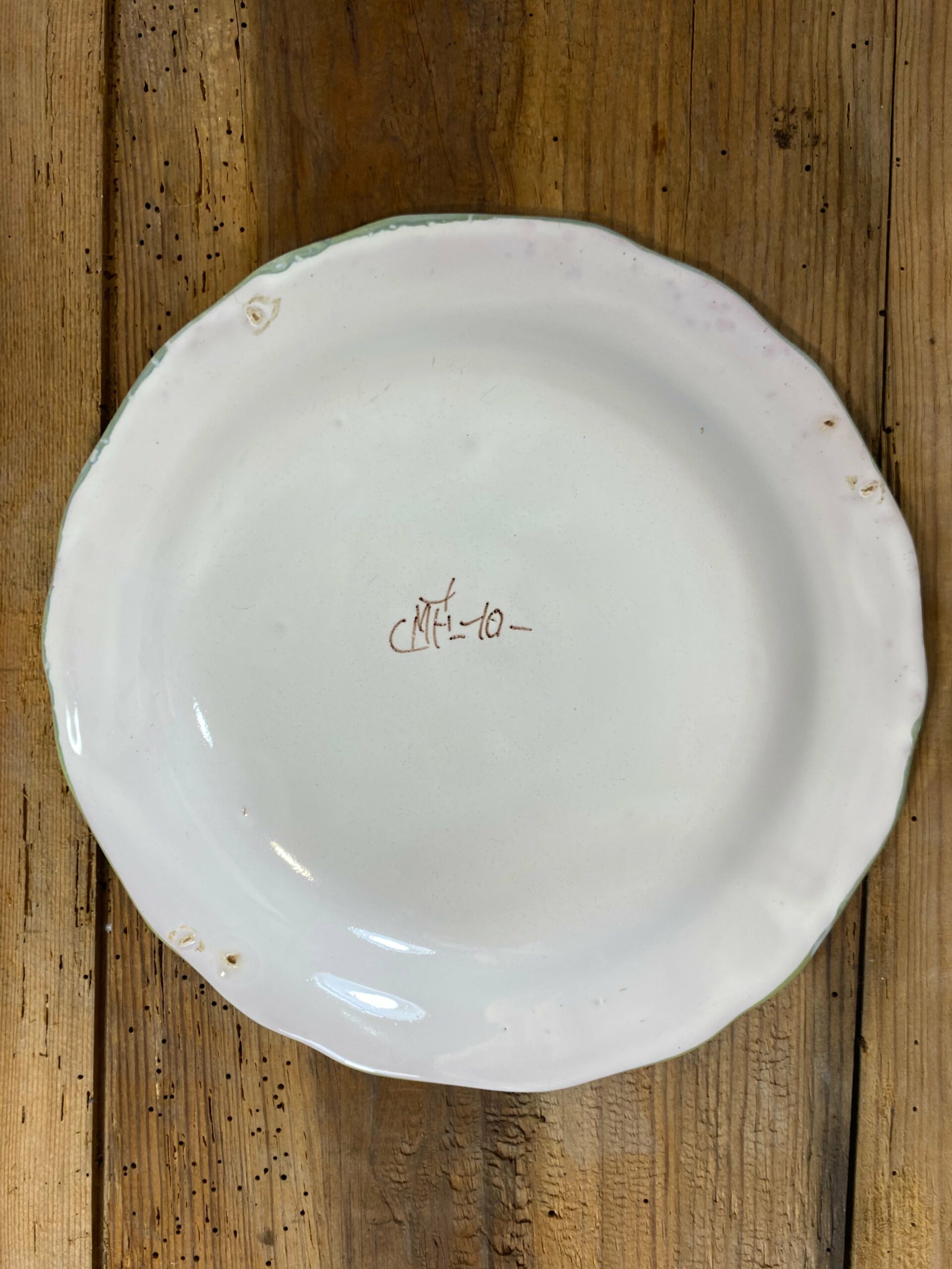 Vintage French Faience Plate Set – Moustiers Hand-Painted Pottery - Image 9