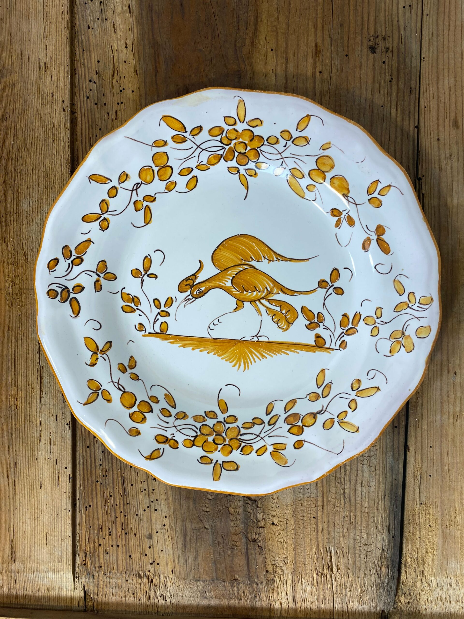 Vintage French Faience Plate Set – Moustiers Hand-Painted Pottery - Image 10