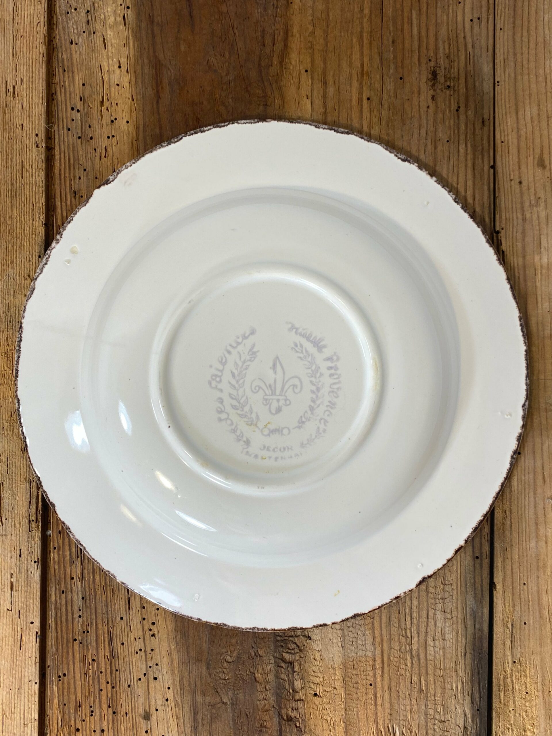 Vintage French Botanical Faïence Set – Soup Bowl & 3 Plates, Haute Provence - Image 8