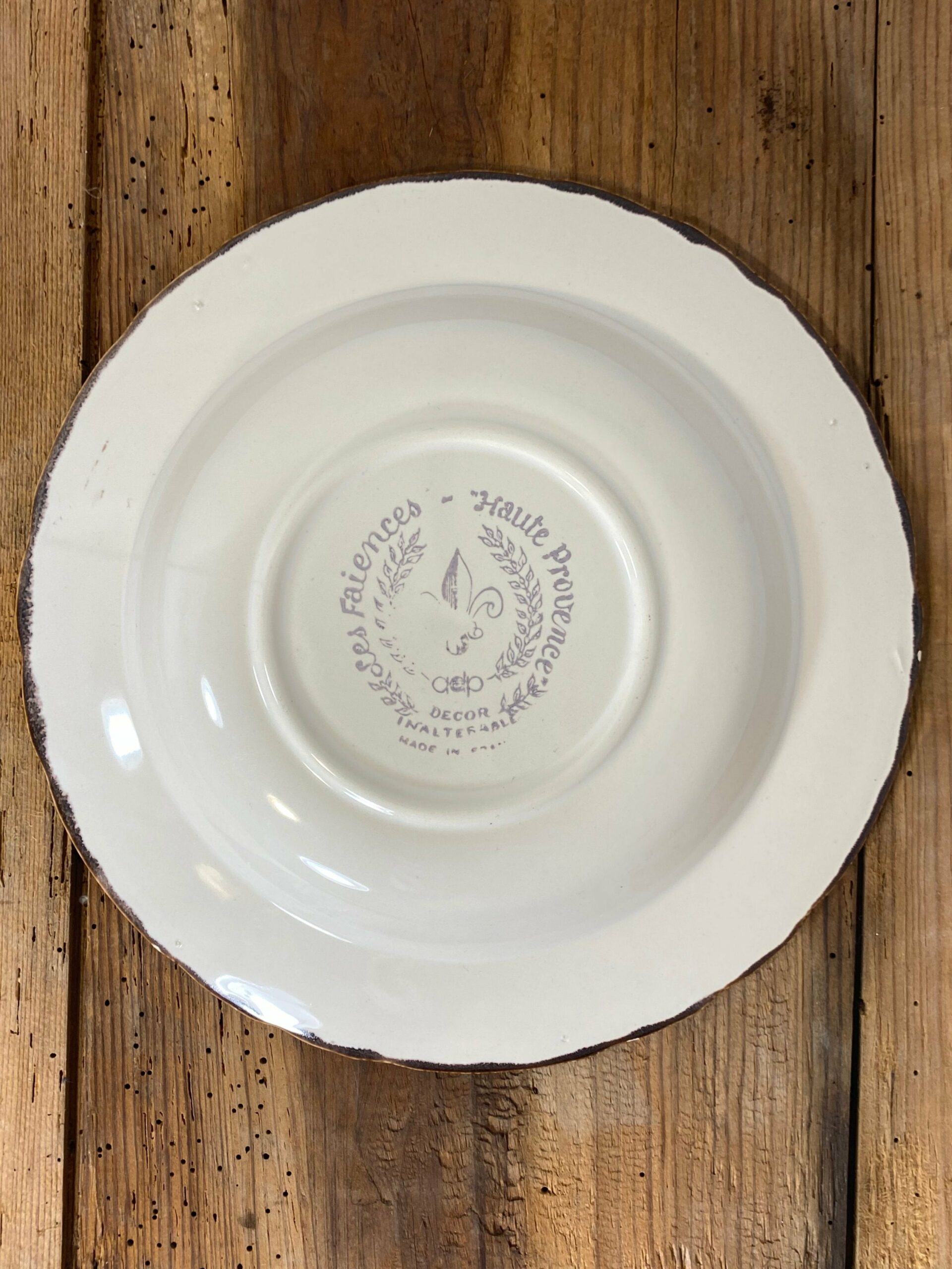 Vintage French Botanical Faïence Set – Soup Bowl & 3 Plates, Haute Provence - Image 12