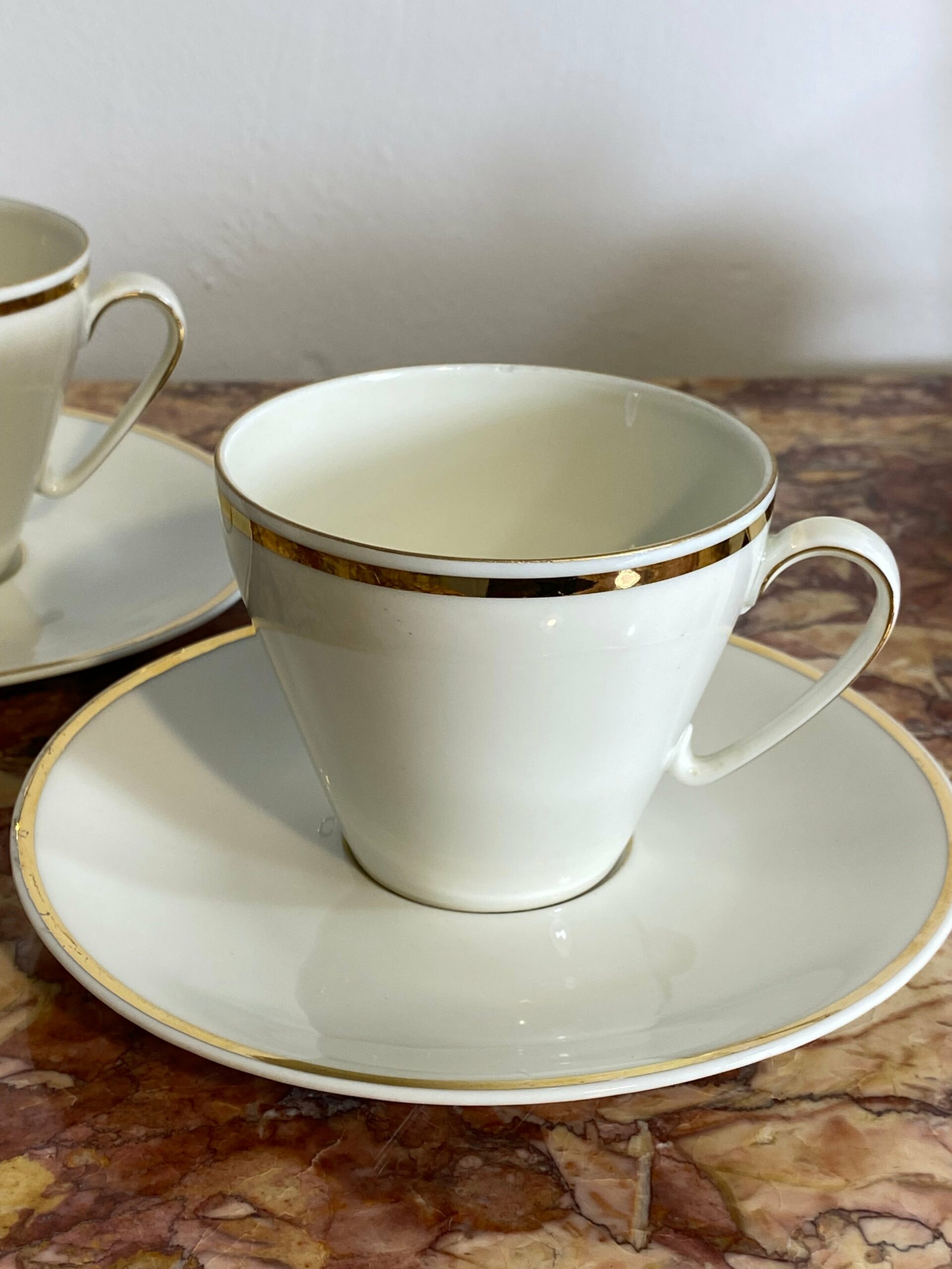 Vintage Bavarian Porcelain Tea Set – 9-Piece, Gilded Trim, Elegant - Image 7