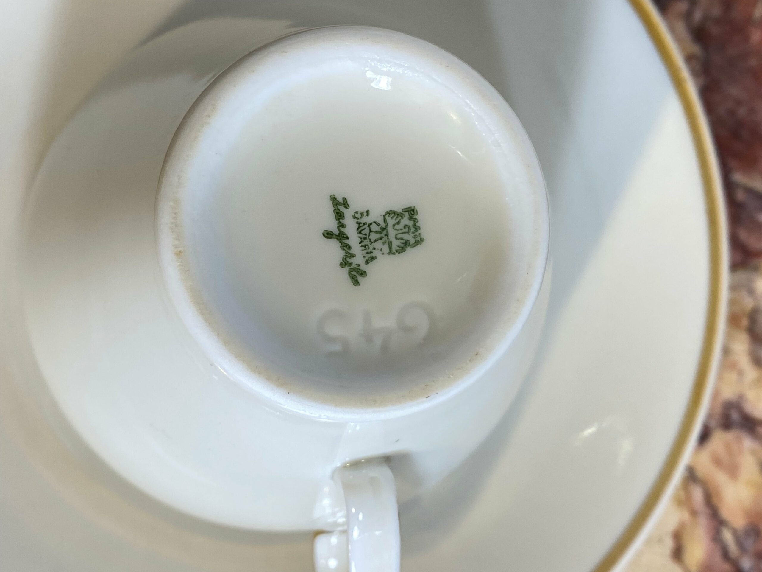 Vintage Bavarian Porcelain Tea Set – 9-Piece, Gilded Trim, Elegant - Image 8