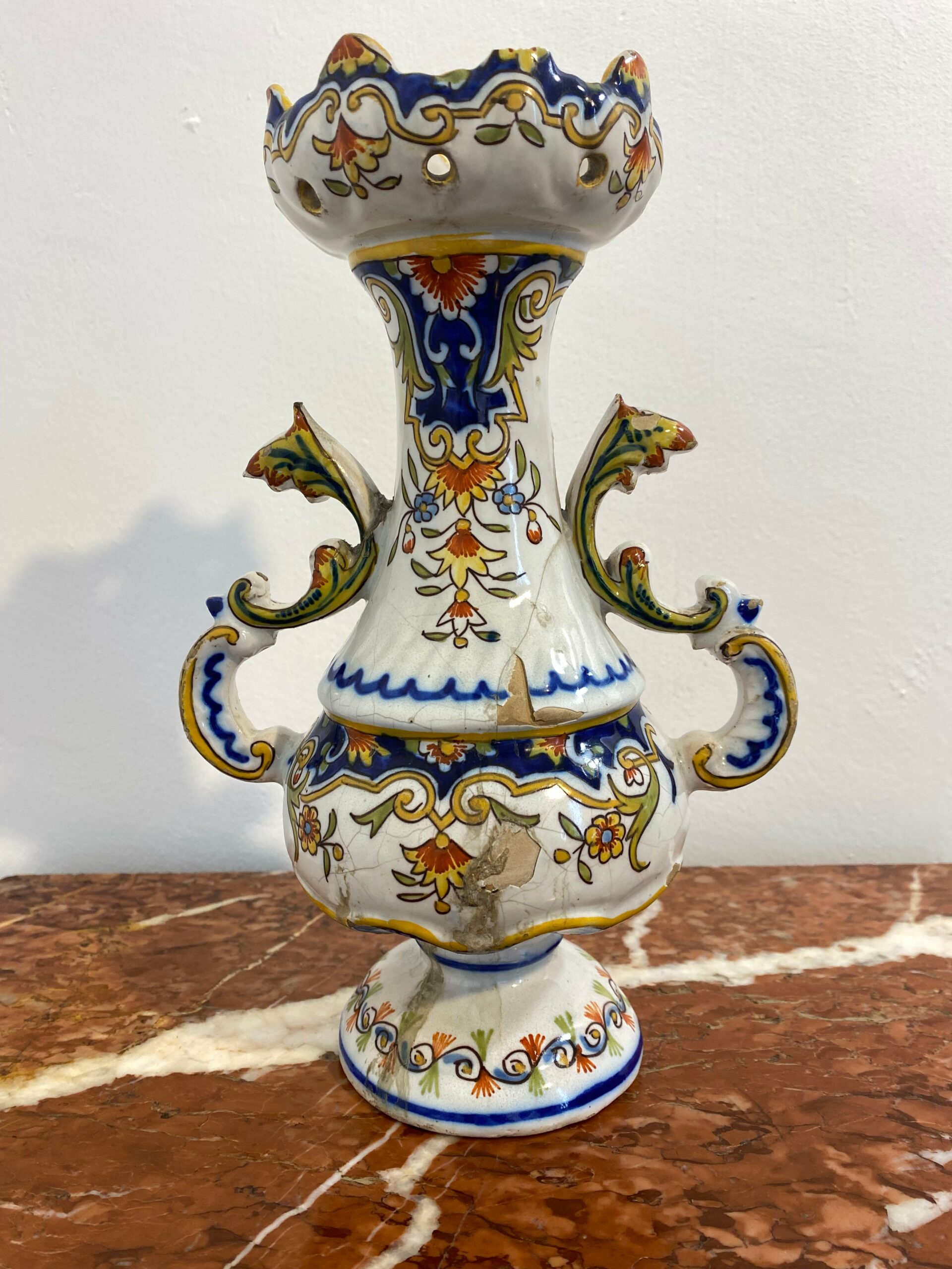 French Faience Vase De Desvres, Les Sables d'Olonne, Late 19th Century - Image 3