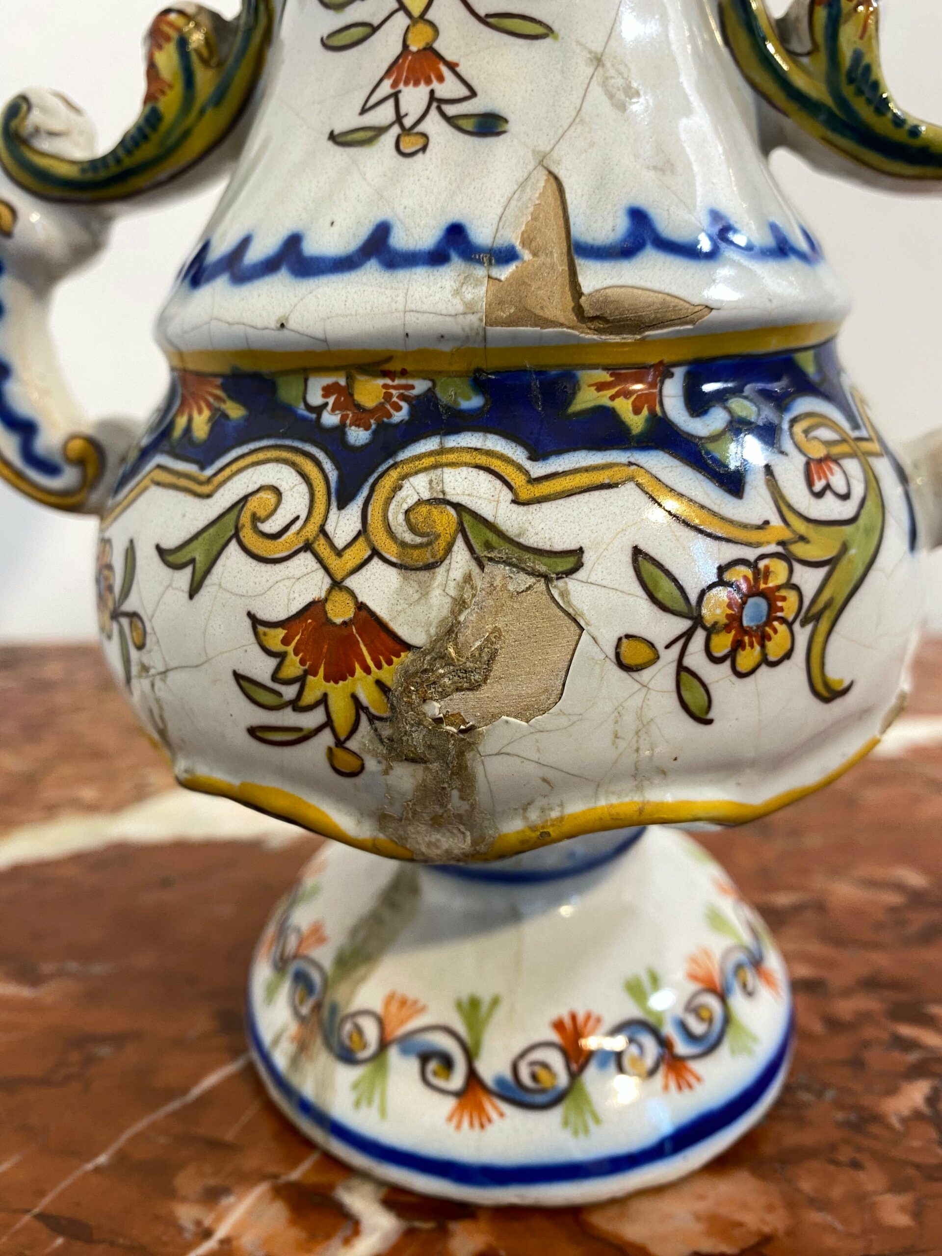 French Faience Vase De Desvres, Les Sables d'Olonne, Late 19th Century - Image 7