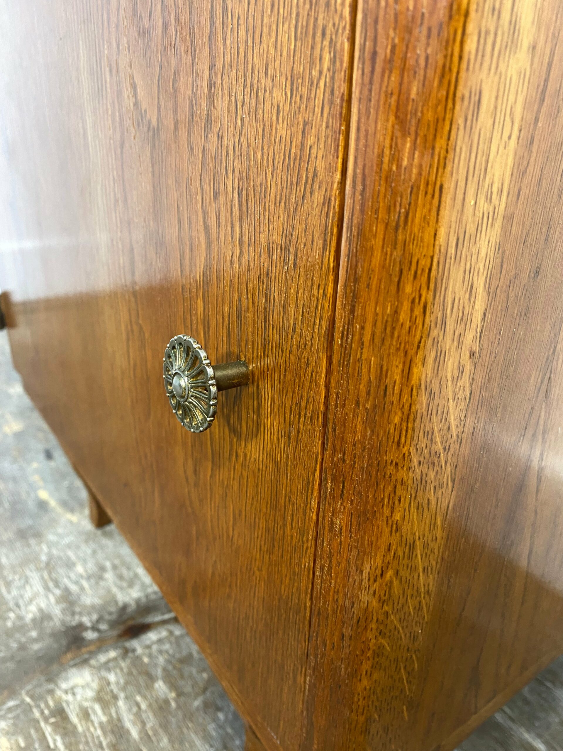 Mid-Century Modern Wooden Cabinet with Marble Top, Circa 1950s - Image 4