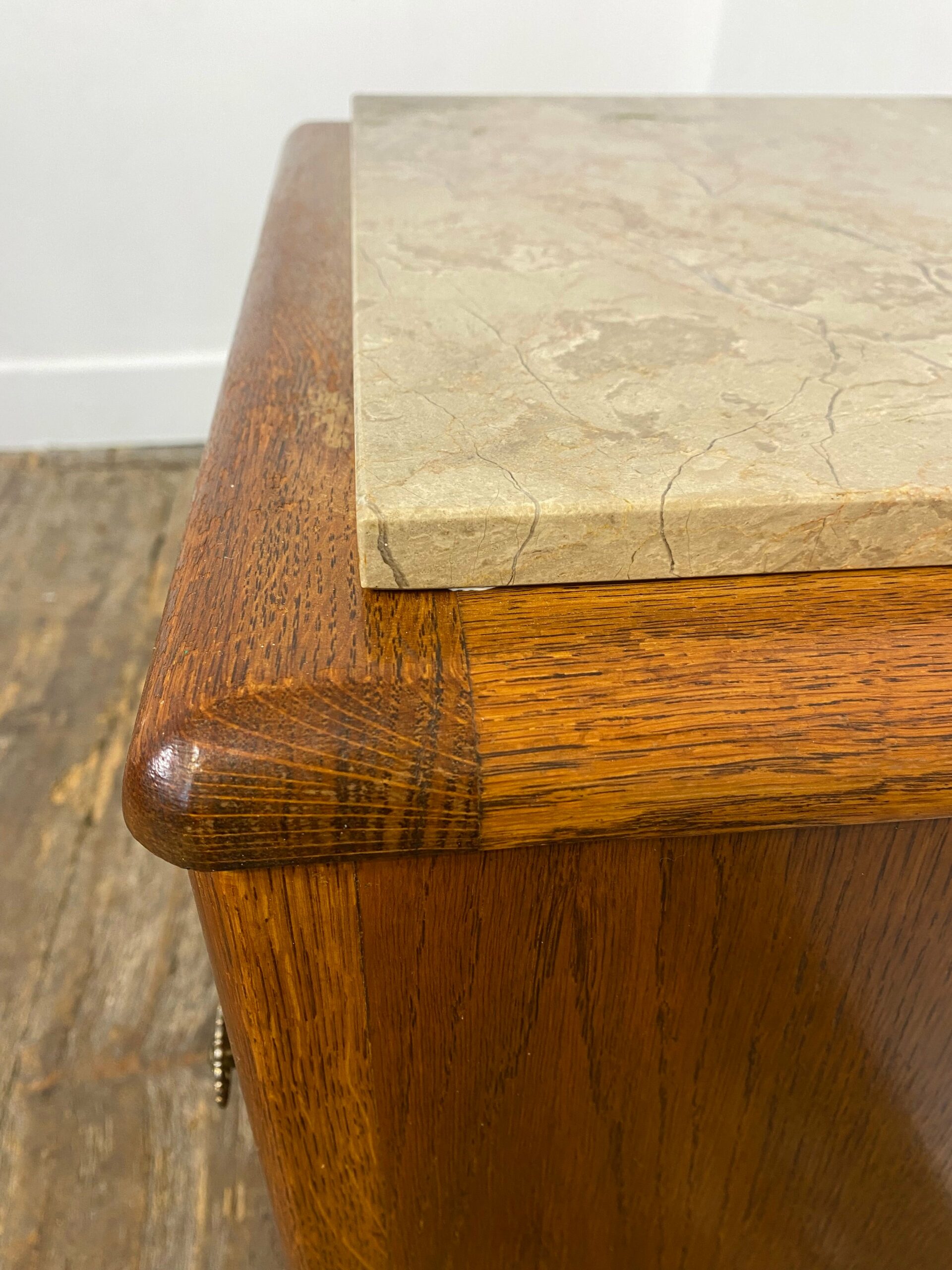 Mid-Century Modern Wooden Cabinet with Marble Top, Circa 1950s - Image 5