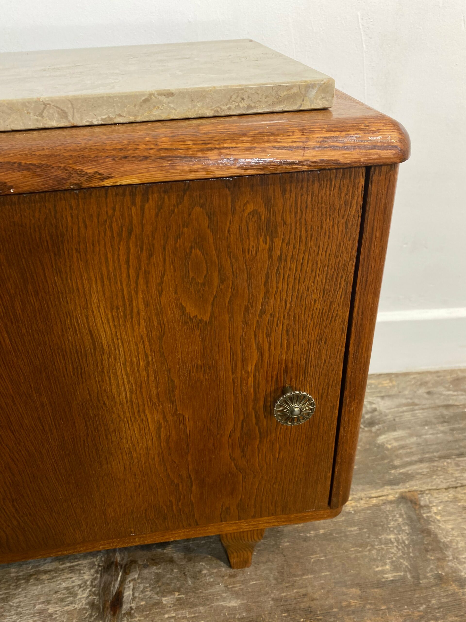 Mid-Century Modern Wooden Cabinet with Marble Top, Circa 1950s - Image 6