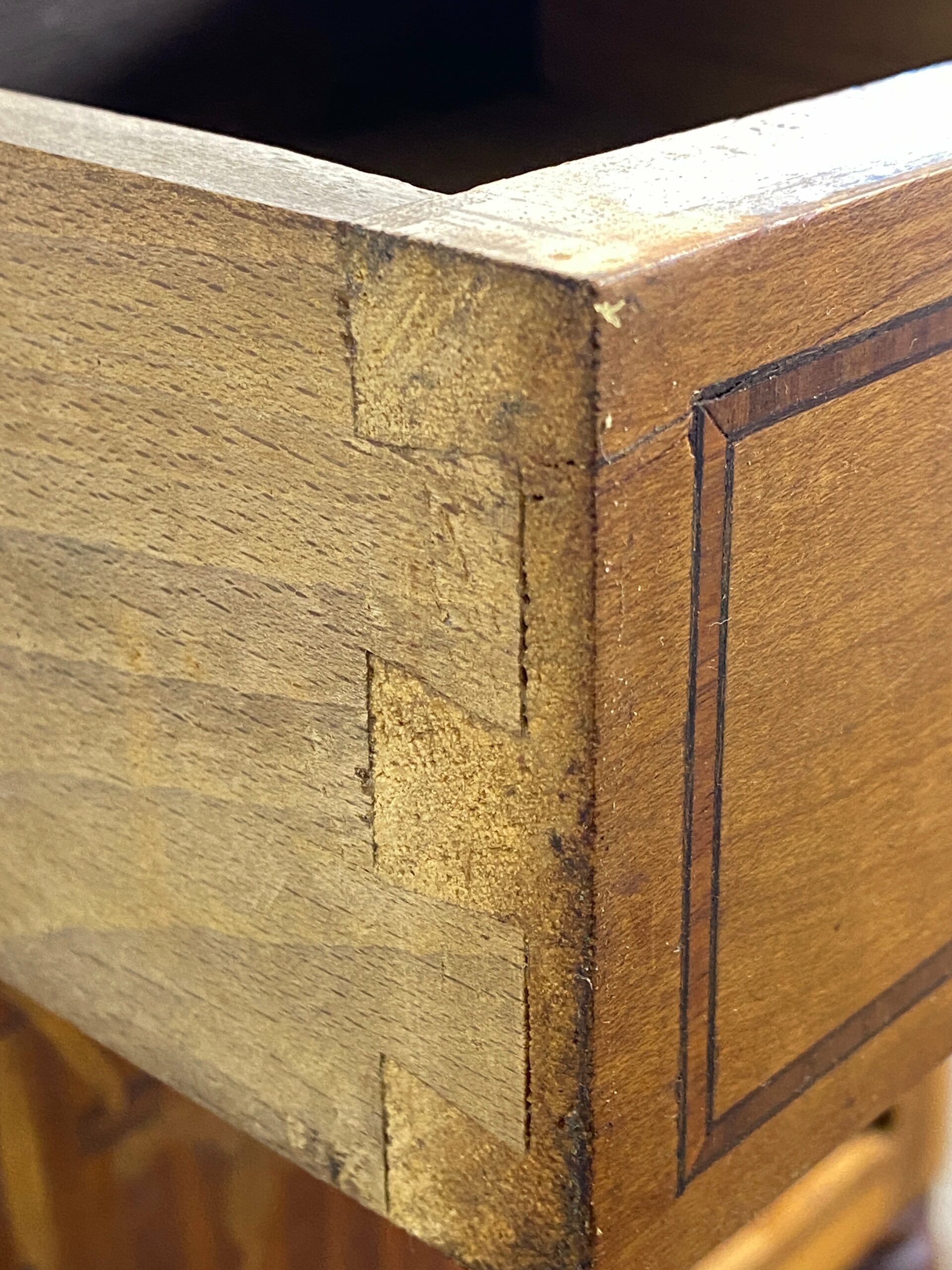 Antique Louis XVI-Style Marble-Top Nightstand with Marquetry - Image 13