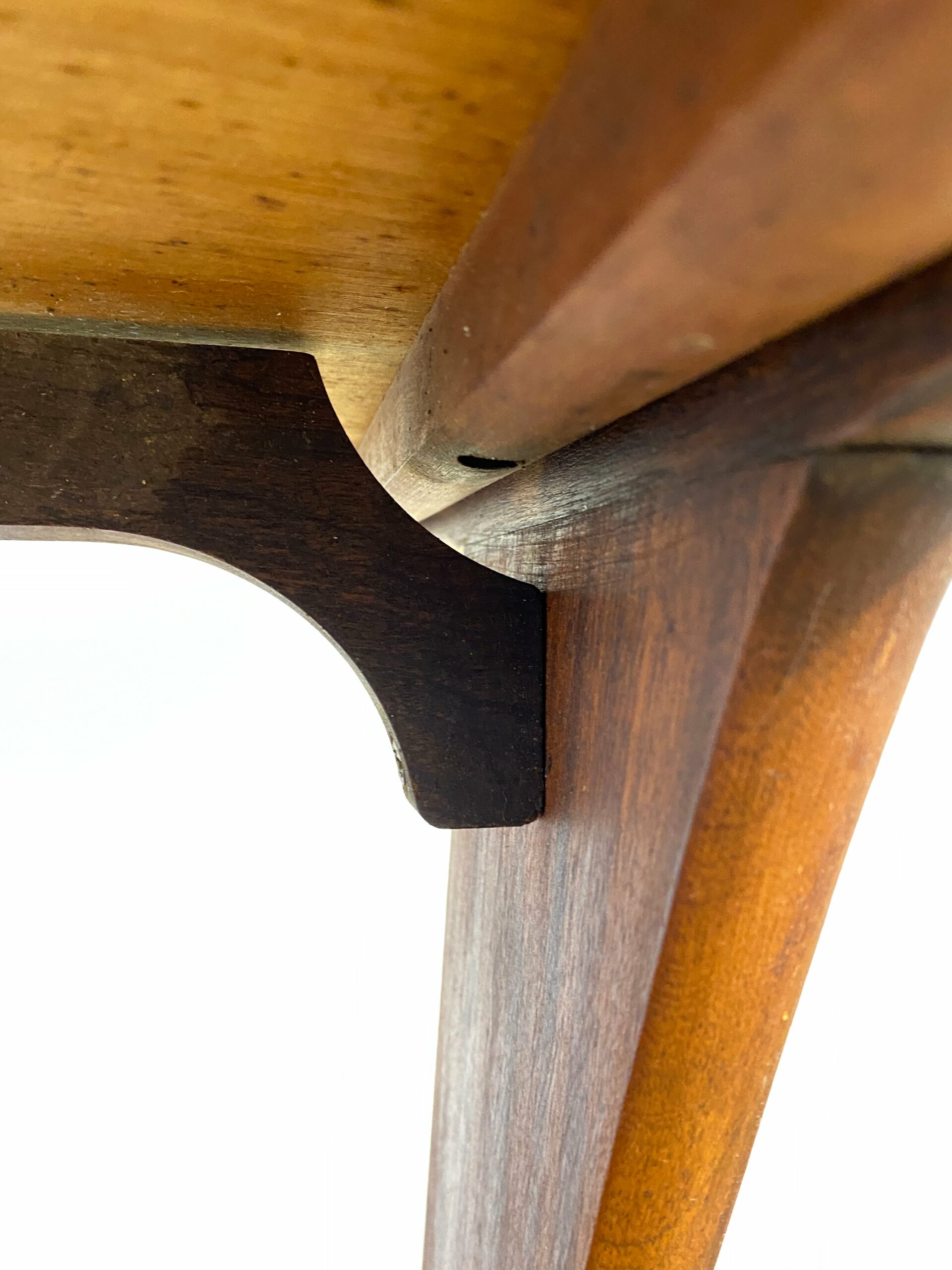 Vintage 1950s Mid-Century Modern Side Table on Casters – Sculptural Solid Wood Design - Image 6