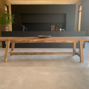 Handcrafted farmhouse table by Studio B3KM - custom made solid oak dining table with eco-friendly finish